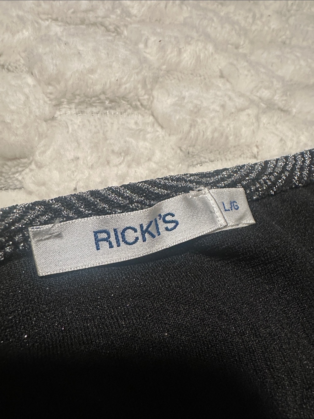 Ricki's Black and White Halter Tank with Ring Detail - Picture 2 of 3